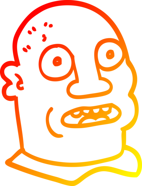 Bir insan tarafından çizilmiş karikatür adamın sıcak çizgi çizimi