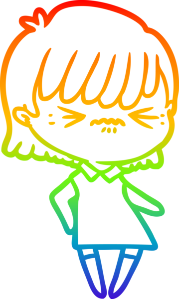 gökkuşağı gradyan çizimi bir insan tarafından çizilmiş bir çizgi film kızı