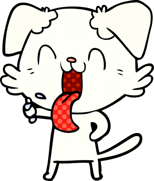 Bir insan tarafından çizilmiş nefes nefese bir köpek.