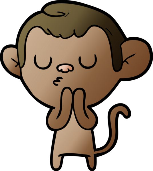 Bir insan tarafından çizilmiş çizgi maymun.