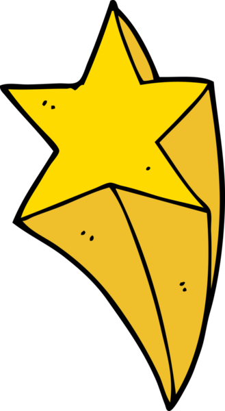 Bir insan tarafından çizilmiş bir çizgi film yıldızı.