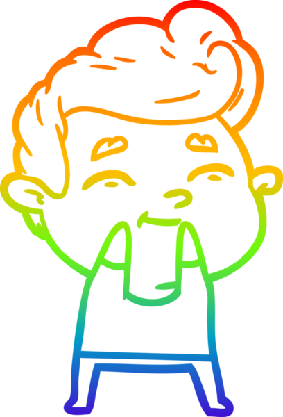 gökkuşağı gradyanı çizimi bir insan tarafından çizilmiş mutlu bir çizgi film adamı