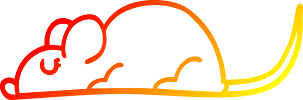 Bir insan tarafından çizilmiş siyah bir farenin sıcak çizgi çizimi