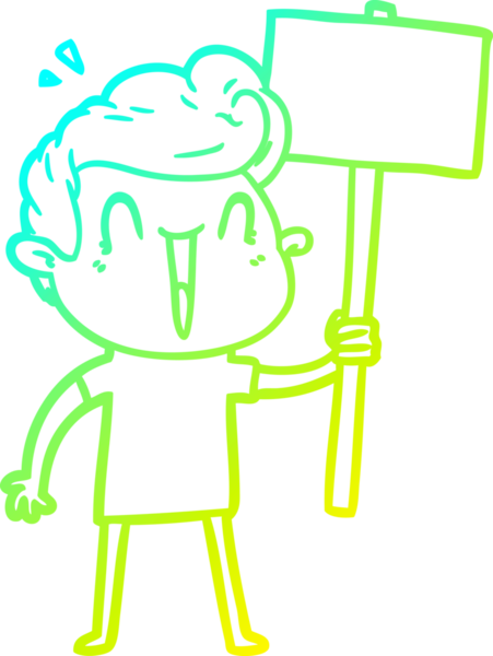 Bir insan tarafından çizilmiş, heyecanlı bir çizgi film çizimi.