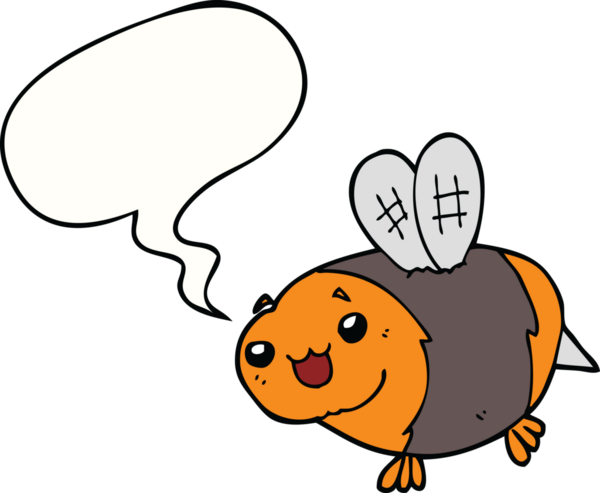 Bir insan tarafından çizilmiş konuşma balonlu komik çizgi film arısı