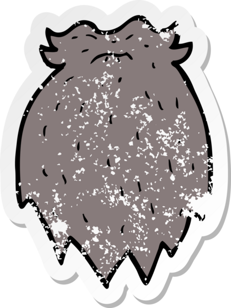 Bir insan tarafından çizilmiş sahte sakallı bir karikatürün gerilimli yapıştırması.