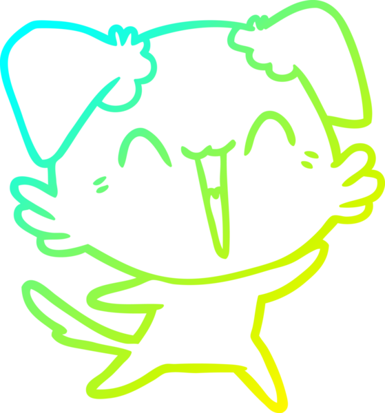 Bir insan tarafından çizilmiş küçük mutlu bir köpek çizgi filmi.