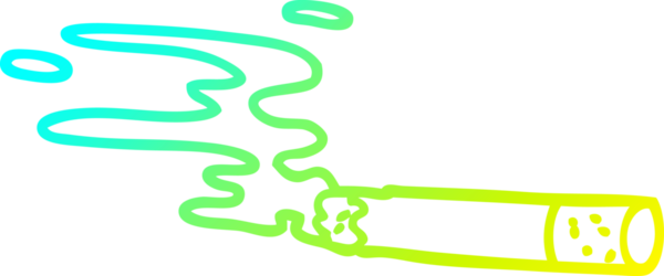 Bir insan tarafından çizilmiş sigara karikatürünün soğuk eğim çizgisi