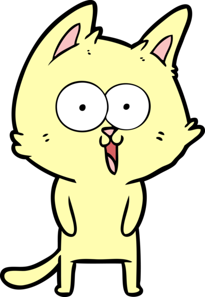 Bir insan tarafından çizilmiş komik çizgi film kedisi.