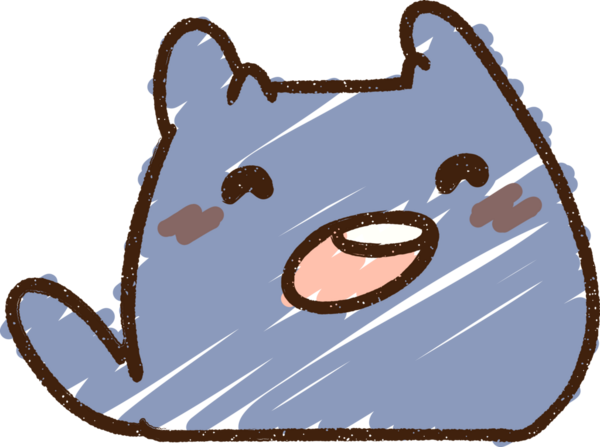 Bir insan tarafından çizilmiş şirin kedi tebeşiri.