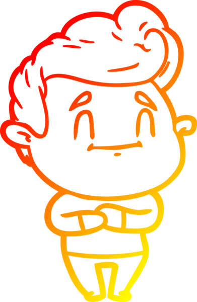 Bir insan tarafından çizilmiş mutlu bir çizgi film karakteri çizimi.