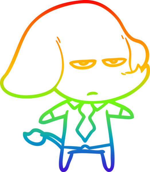 gökkuşağı gradyan çizimi bir insan tarafından çizilmiş bir karikatür fili