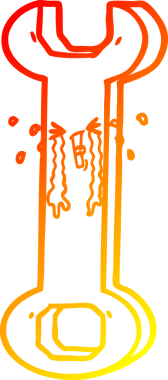 Bir insan tarafından çizilmiş çizgi film anahtarının sıcak gradyan çizimi