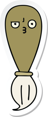 Bir insan tarafından çizilmiş şirin bir karikatür fırçasının çıkartması.