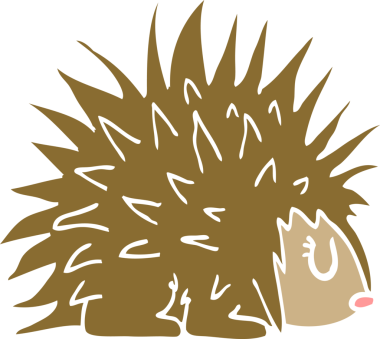 Bir insan tarafından çizilmiş çivili kirpi.