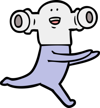 Bir insan tarafından çizilmiş dost canlısı bir uzaylı çizgi filmi.