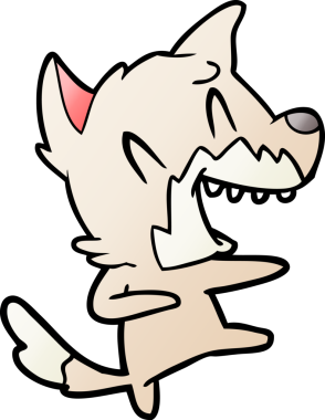 Bir insan tarafından çizilmiş gülen tilki dansı