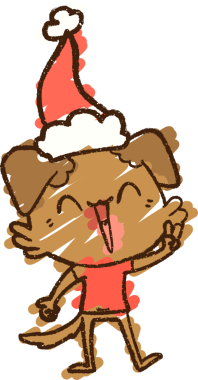 Bir insan tarafından çizilen Noel Köpeği Tebeşiri