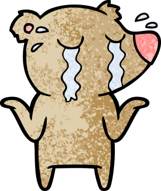 Bir insan tarafından çizilmiş ağlayan ayı.