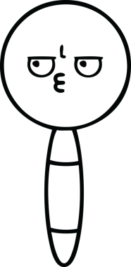 Bir insan tarafından çizilmiş bir büyüteç çizgi çizimi