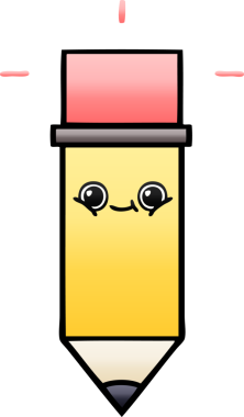 Bir insan tarafından çizilmiş bir kalemin gölgelenmiş karikatürü