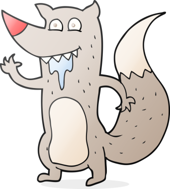 Bir insan tarafından çizilmiş serbest çizim, aç kurt.