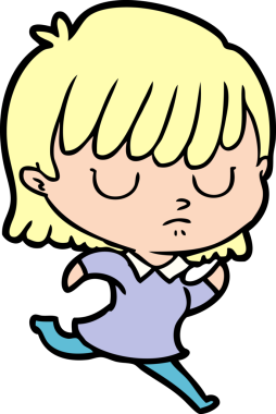 Bir insan tarafından çizilmiş karikatür kadın.