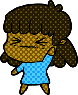 Bir insan tarafından çizilmiş karikatür kadın.