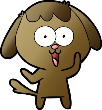 Bir insan tarafından çizilmiş şirin bir çizgi film köpeği.