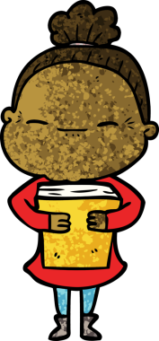 Bir insan tarafından çizilmiş barışçıl yaşlı bir kadın.