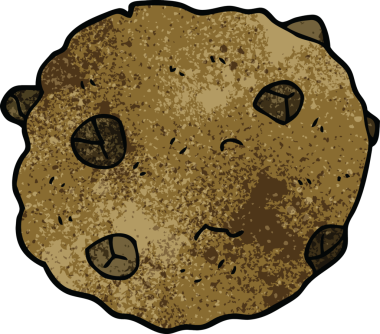 Bir insan tarafından çizilmiş çikolatalı kurabiye.