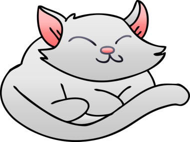 bir insan tarafından çizilmiş gölgelenmiş garip çizgi film kedisi.