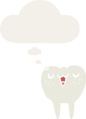 Düşünce baloncuğu olan çizgi film dişleri insan tarafından çizilmiş.