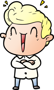 Bir insan tarafından çizilmiş heyecanlı bir çizgi film.