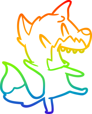 Bir insan tarafından çizilmiş gülen tilki çizgi filmi.