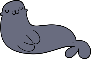 Bir insan tarafından çizilmiş şirin karikatür mührü