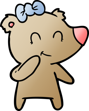 Bir insan tarafından çizilmiş dişi ayı çizgi filmi.