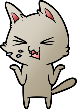 Bir insan tarafından çizilmiş kedi tıslaması.