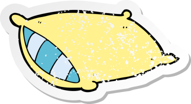 Bir insan tarafından çizilmiş karikatür yastığının gerilemiş yapıştırması.