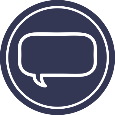 bir insan tarafından çizilmiş konuşma balonu dairesel simgesi