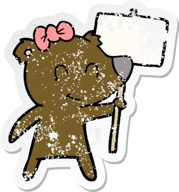 Bir insan tarafından çizilmiş dişi ayı karikatürü.