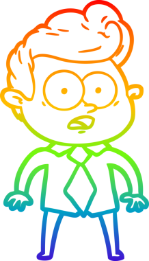 Bir insan tarafından çizilmiş gökkuşağı gradyan çizgi çizimi.