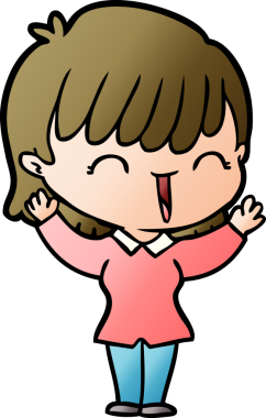 Bir insan tarafından çizilmiş karikatür kadın.