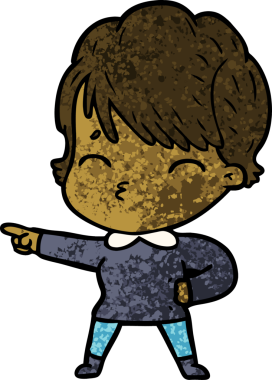 Bir insan tarafından çizilmiş bir çizgi film kadını.