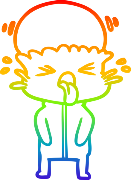 Gökkuşağı gradyanı çizimi bir insan tarafından çizilmiş garip bir uzaylı çizgi filmi.