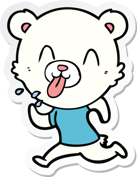 Bir insan tarafından çizilmiş kaba bir kutup ayısının çıkartması.