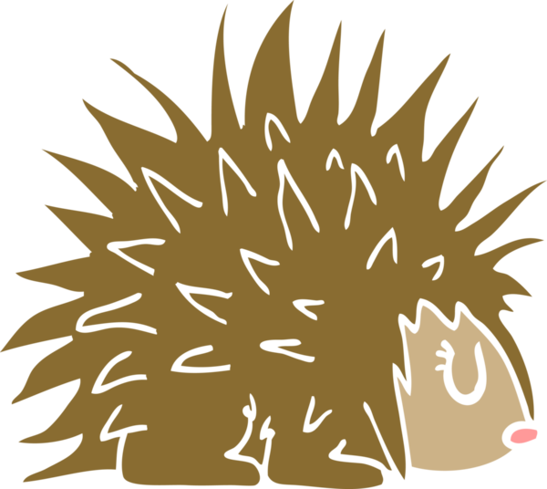 Bir insan tarafından çizilmiş çivili kirpi.