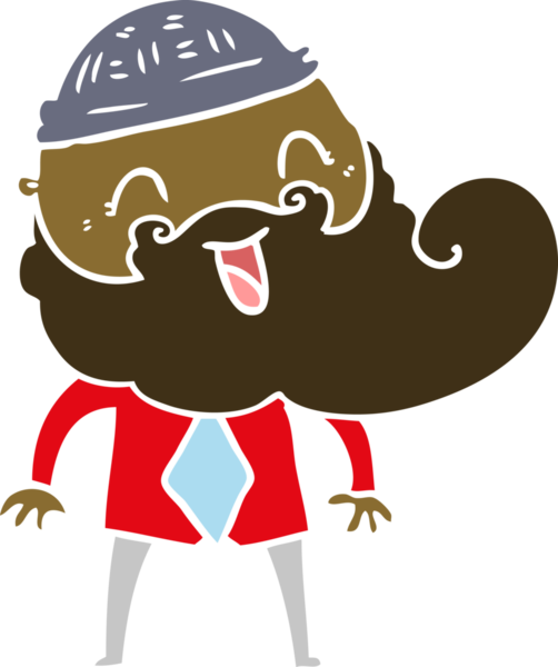 Bir insan tarafından çizilmiş mutlu sakallı adam.