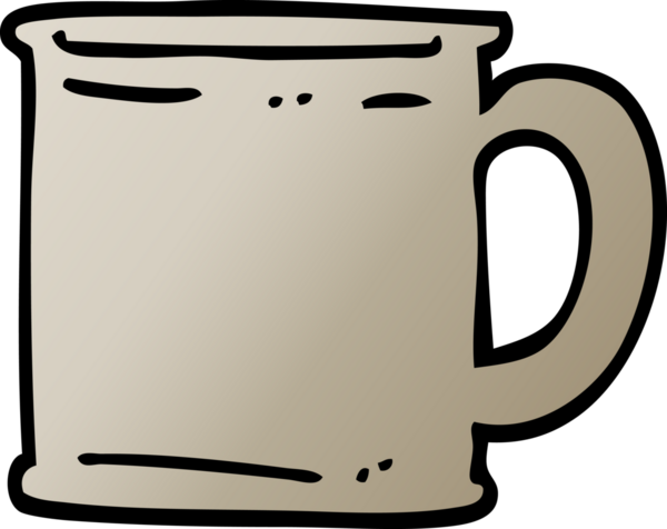 bir insan tarafından çizilmiş vektör gradyan çizim tankardı