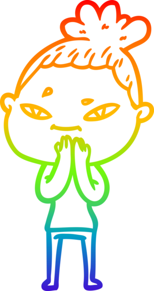gökkuşağı gradyan çizimi bir insan tarafından çizilmiş bir karikatür kadın
